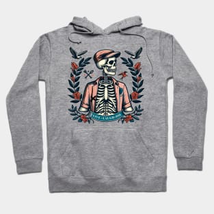 preppy skeleton Live Laugh Die Hoodie